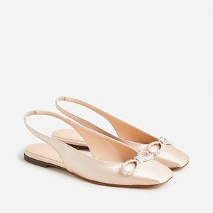J.Crew Anya Slingback Flats with Bow Size 10.5
